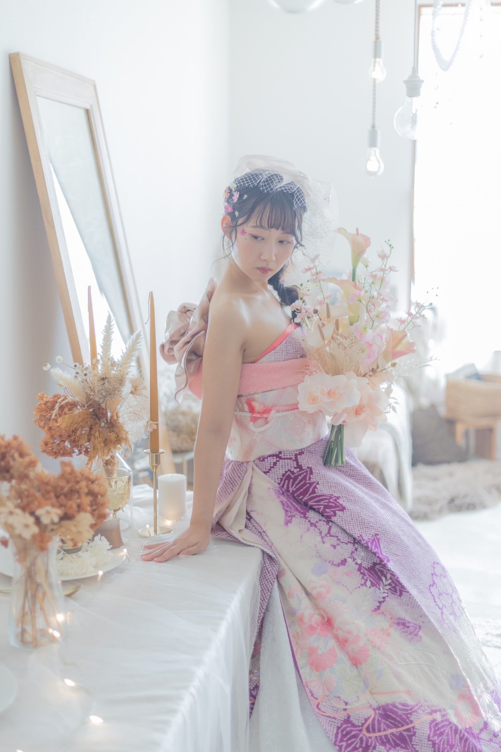 レンタルブーケ スイトピー】往復送料込み 花嫁 ウェディングブーケ