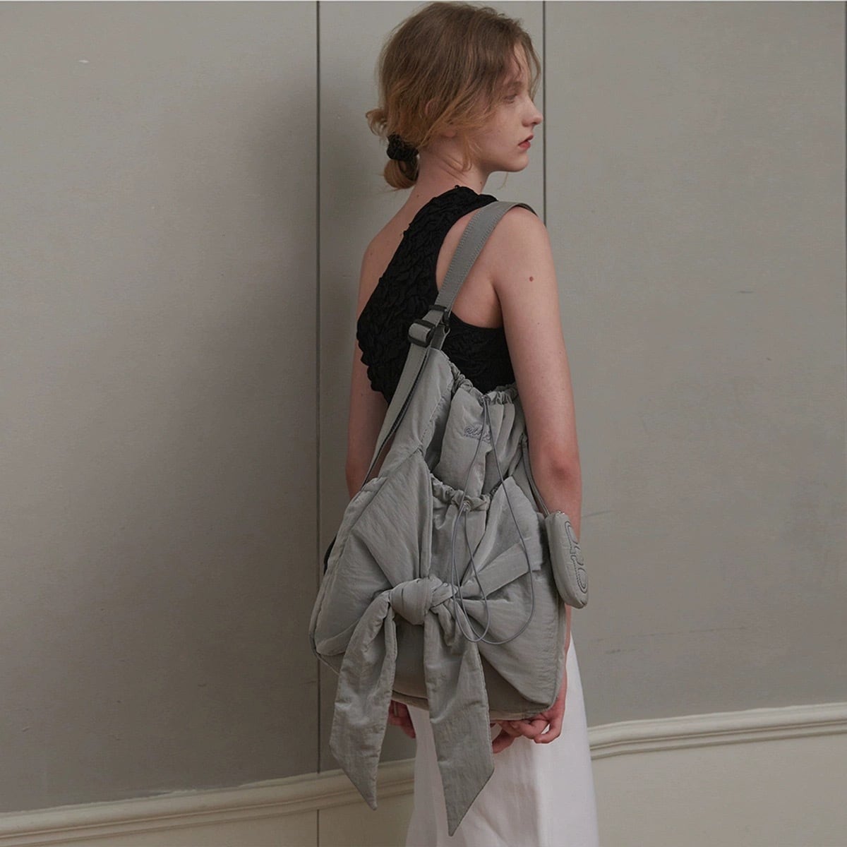 Athe vanessabruno Ribbon backpack and shoulder bag | in the mist Athe vanessabruno Ribbon backpack and shoulder bag | in the mist