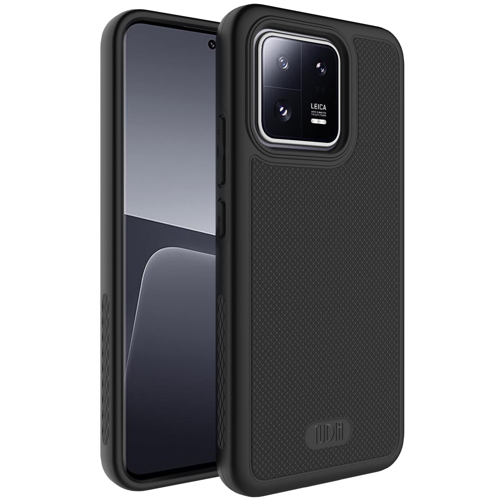 【人気】TUDIA Xiaomi 13 5G 用 ケース、2層保護 耐衝撃 滑り止め 超薄型TPU Xiaomi13 対応 ケース - マットブラック