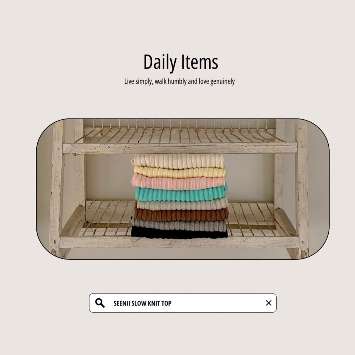 【seenii】slow knit top (butter)