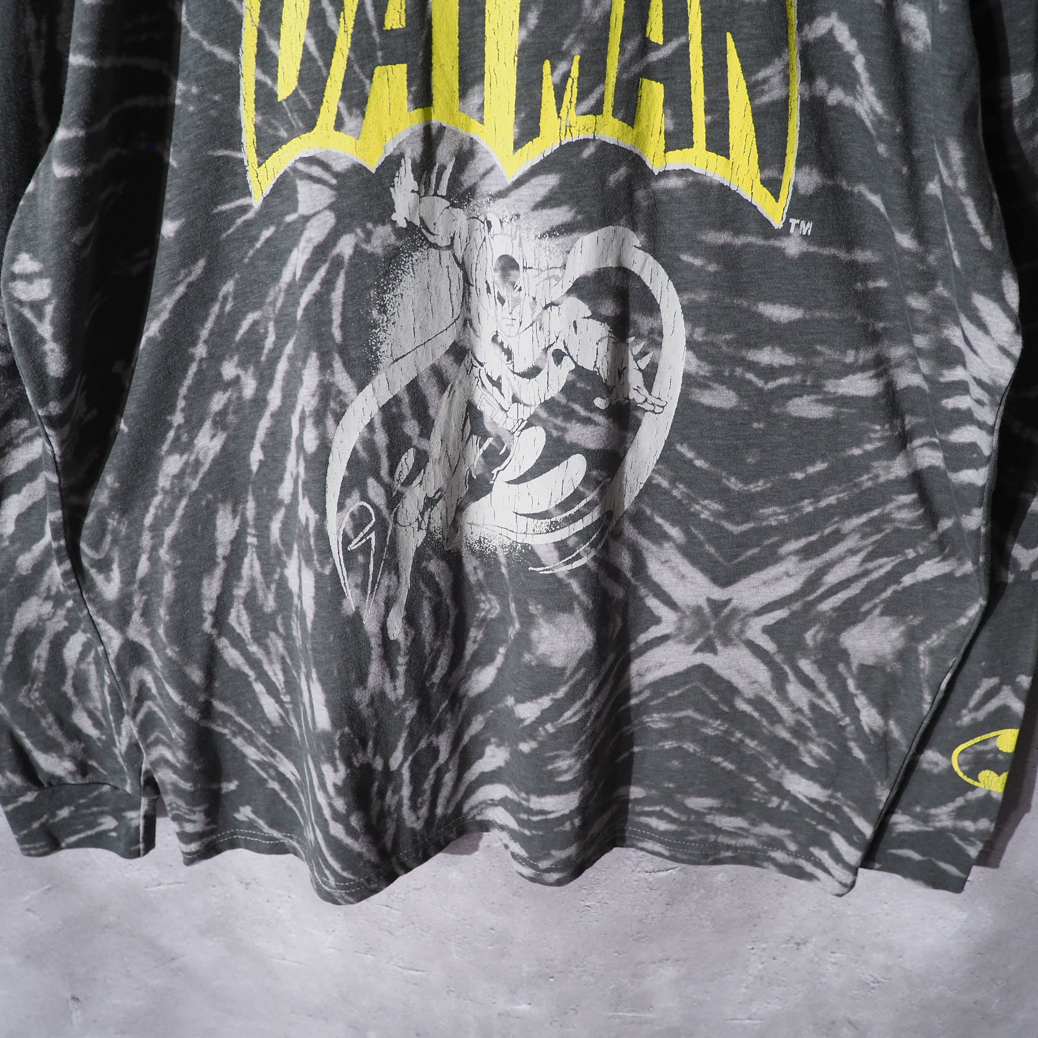 ” BATMAN ” Faint printed Tie dye dyeing long sleeve Tee