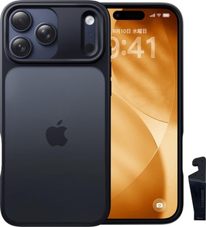 【人気】CASEKOO iPhone 17 Pro 用 ケース 耐衝撃 滑り止め 指紋防止 米軍MIL規格 マット仕上げ ストラップホール付き スマホスタンド付き 黄変防止 耐久性 カバーセット いphone17pro 用ケース 6.3 インチ(マットブラック)