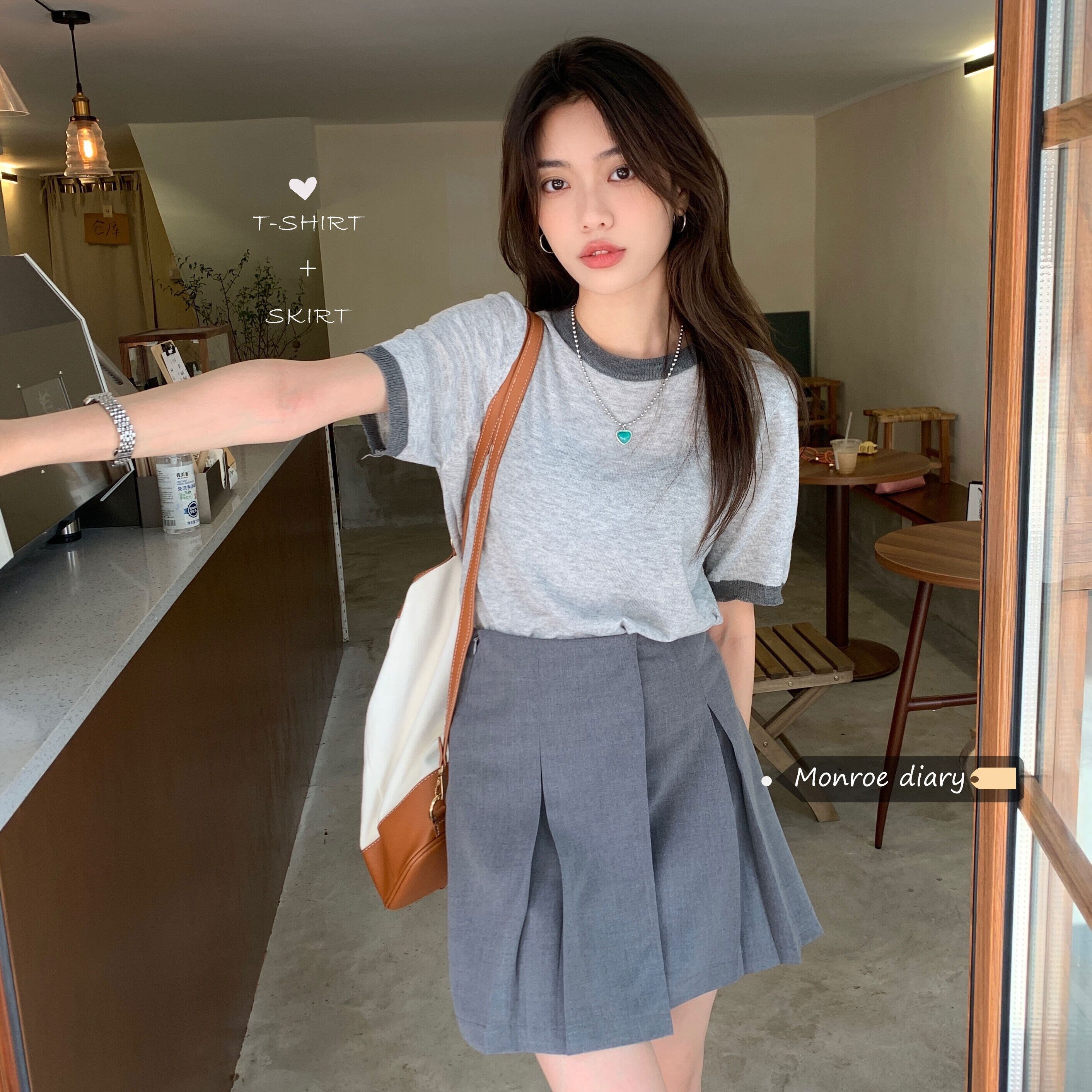 サマーTシャツ スカート ストリート 大人ガーリー スウィート キュート カジュアル 夏物 モンロー1061976241