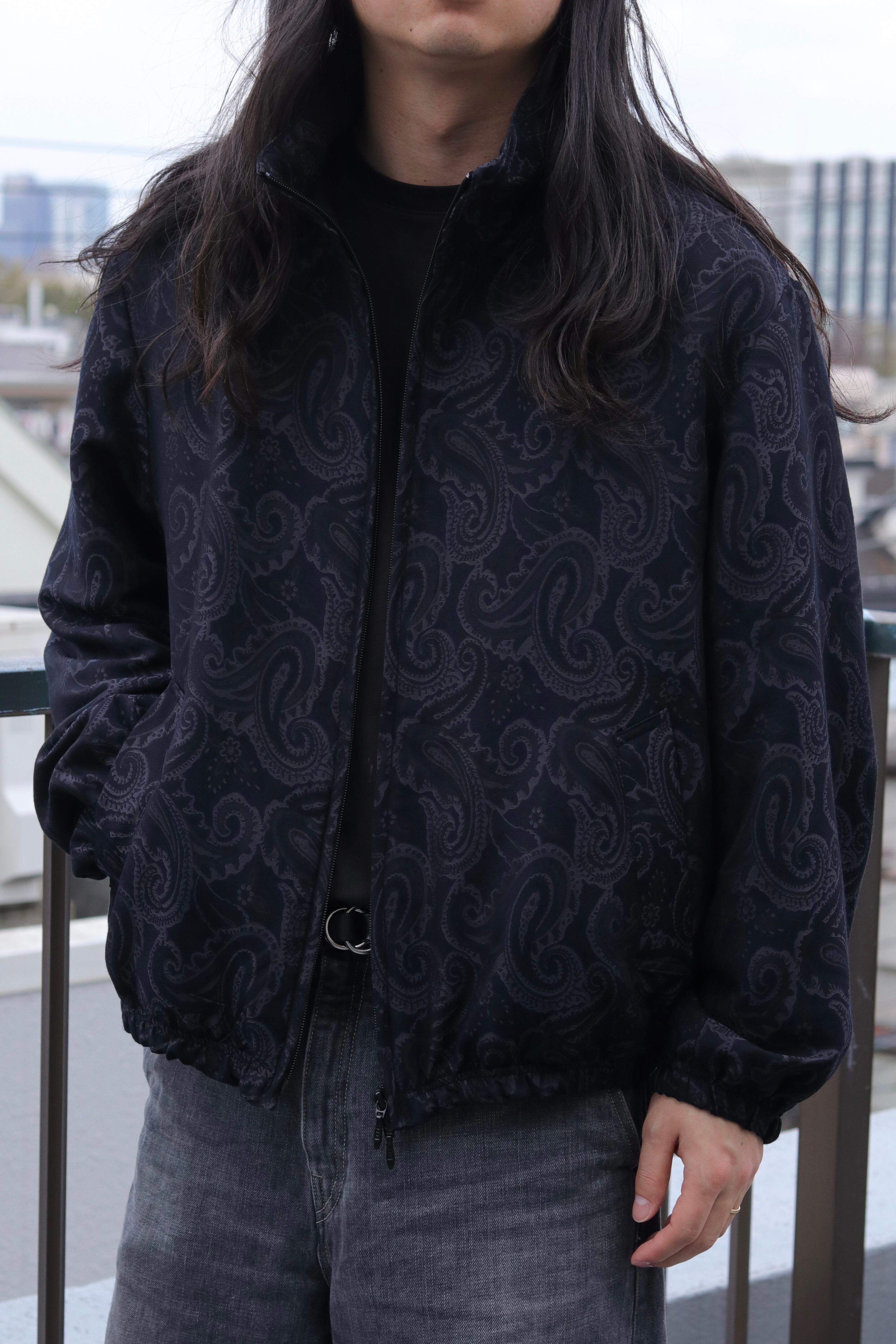 superNova. Track jacket - Paisley jacquard-Black x Navy