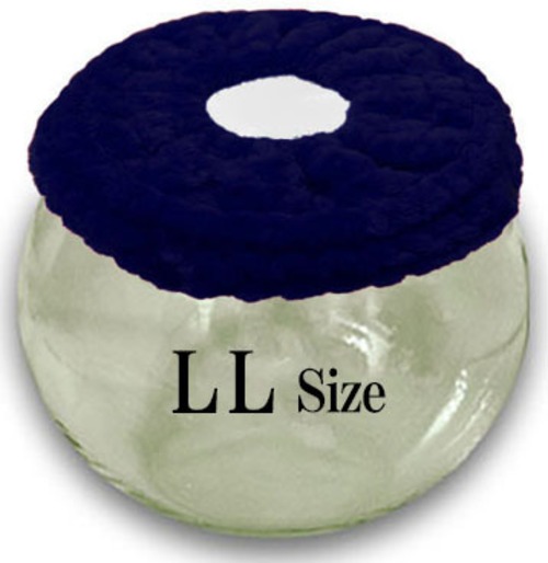 【LLサイズ】ネイビー　チンチラ　デグー　砂浴び容器　飛び散り防止　ブラッシング効果  Chinchilla's glass ball for dust bath [LLsize] fluffy ring is [ navy color] .
