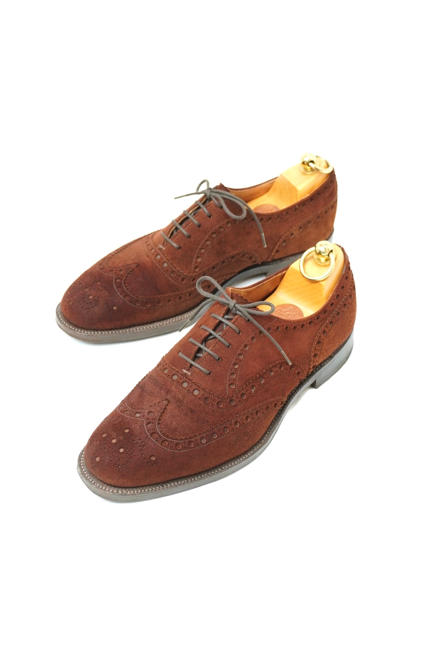 CHURCH'S】Buck Full Brogue 2都市 Suede Brown 65 F (Second Hand