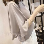 レディース服 五分袖 ドレープ ブラウス グレージュ ホワイト ピンク シンプル 上品 きれいめ 大人カジュアル エレガント 体型カバー ゆったり 涼しい 春 夏 秋 通勤 オフィスカジュアル 仕事着 抜け感　 cw-a-6027