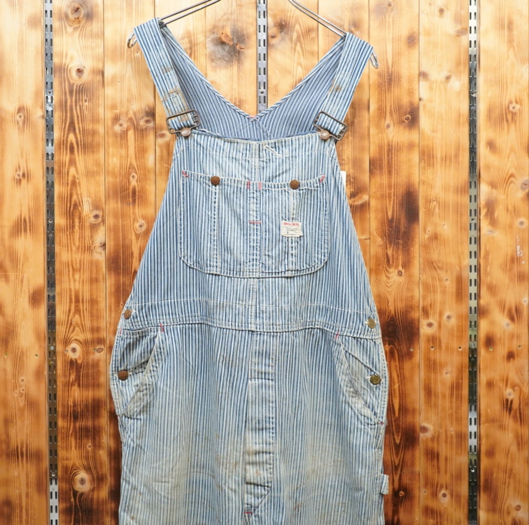 60s BIGMAC ヒッコリー デニム ストライプ オーバーオール W実寸