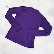 社交ダンス 衣装 トップス パープル系 ジャンティ gentil ブラウス 紫 無地 シンプル 長袖 レッスン 練習 鮮やか 日本製 ストレッチ 伸縮 絞り 柔らかい生地 上品 かわいい ダンス衣装