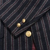 THE COLLECTION VAN JAC ヴァンヂャケット ストライプ 金ボタン オーダー 段返り3B ブレザー ジャケット EL B5 /紙タグなし/未使用品