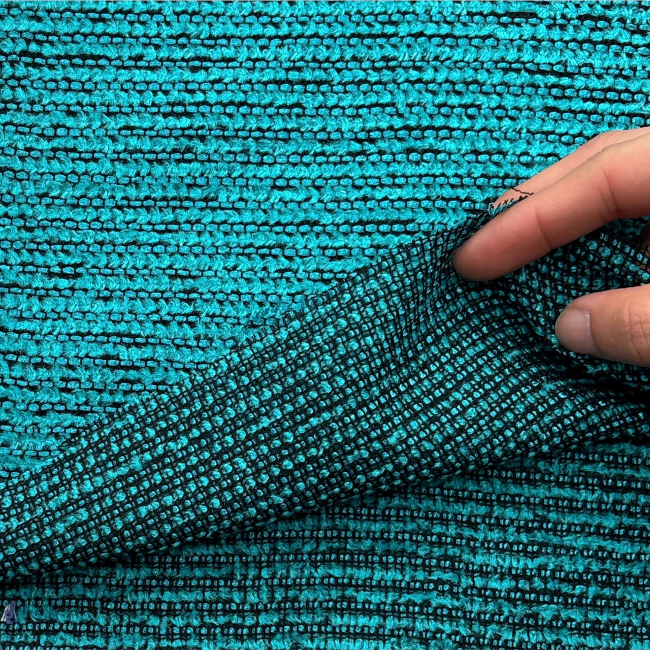 ★TC831◆1ｍ◆ファンシーツイード生地◆ターコイズ