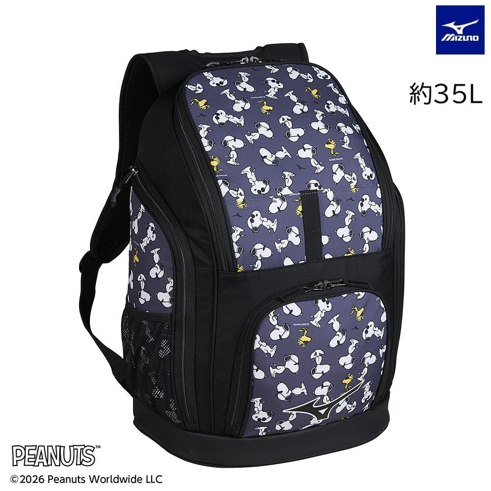 ミズノスヌーピー柄バックパック35L N3JDDX11 スイム PEANUTS