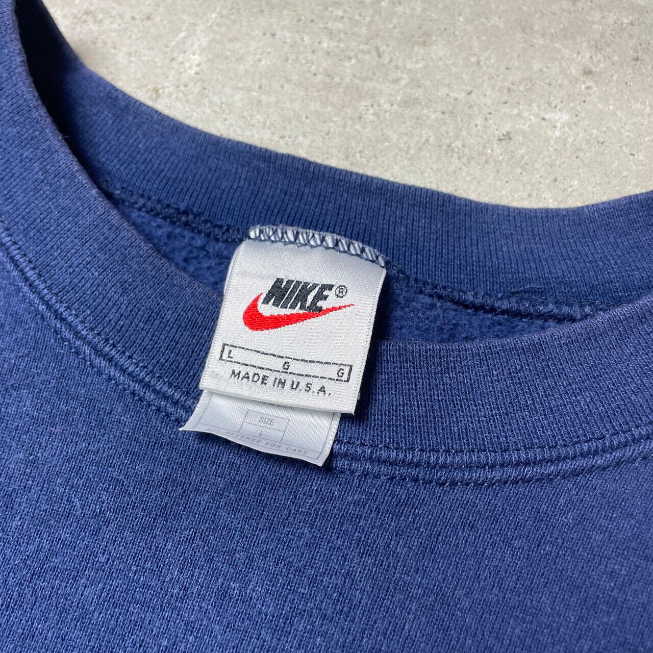 90s USA製 NIKE ロゴ刺繍 スウェットシャツ