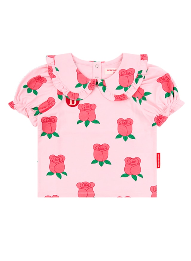 [BEBE DE PINO] All over rose baby ruffle collar tee 正規品 韓国ブランド 韓国ファッション 韓国代行 韓国通販 ベベドピノ bebedepino 日本 店舗 韓国 子供服