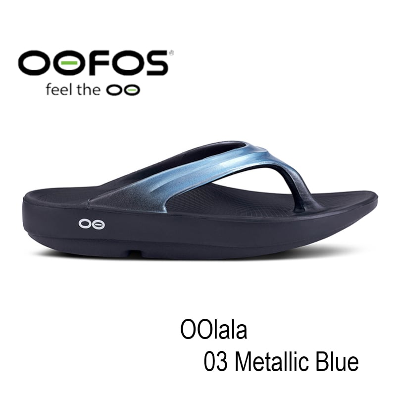 OOFOS OOlala リカバリーサンダルMetallic Blue 25cm