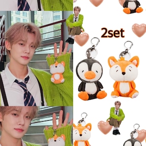 ★TXT ヨンジュン使用!!ペンギンとキツネのキーホルダー