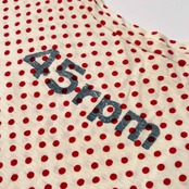 45rpm フォーティファイブアールピーエム ロゴ入り 水玉 ドット 半袖 ワンピース Tシャツ サイズ 0 /レッド