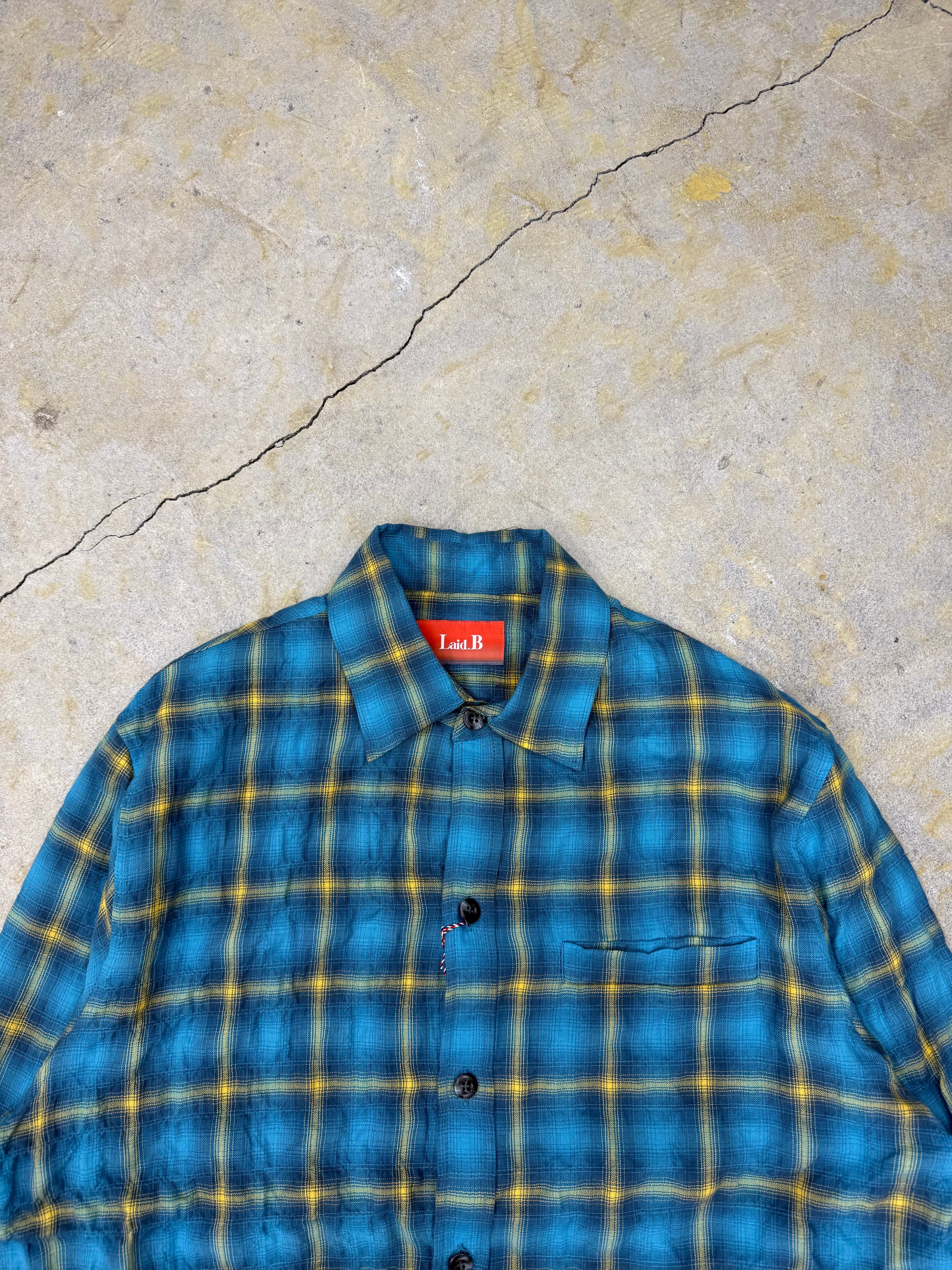 Laid.B | Wet Rag Check Shirts | Blue | HOWDAY