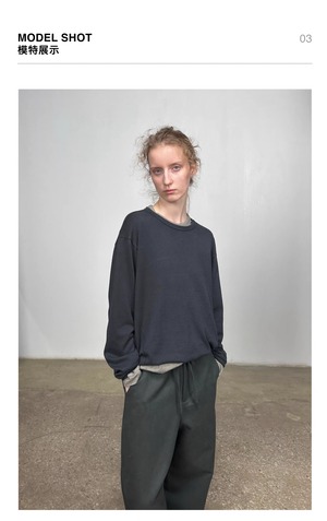 DECESOLO 26AW ウォッシャブル ウールブレンド ロングスリーブ Tシャツ