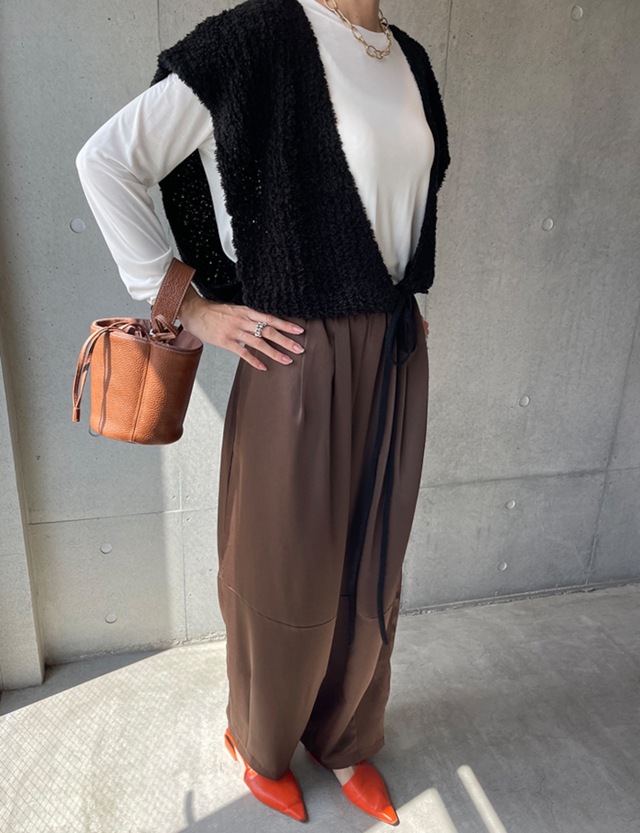 【25aw】Wool100% Cross-kinit Vest_3colors