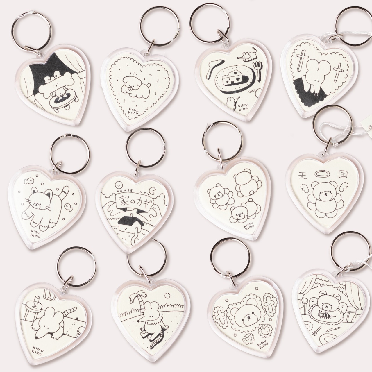 < KIMUKIMU > 原画キーホルダー（ハート）- 2