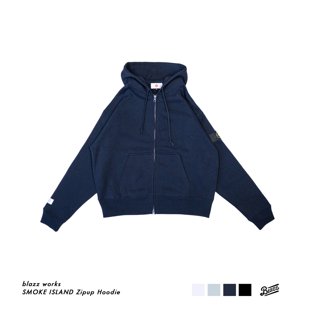SMOKE ISLAND Zip-Up Hoodie [Navy] | blazz works
