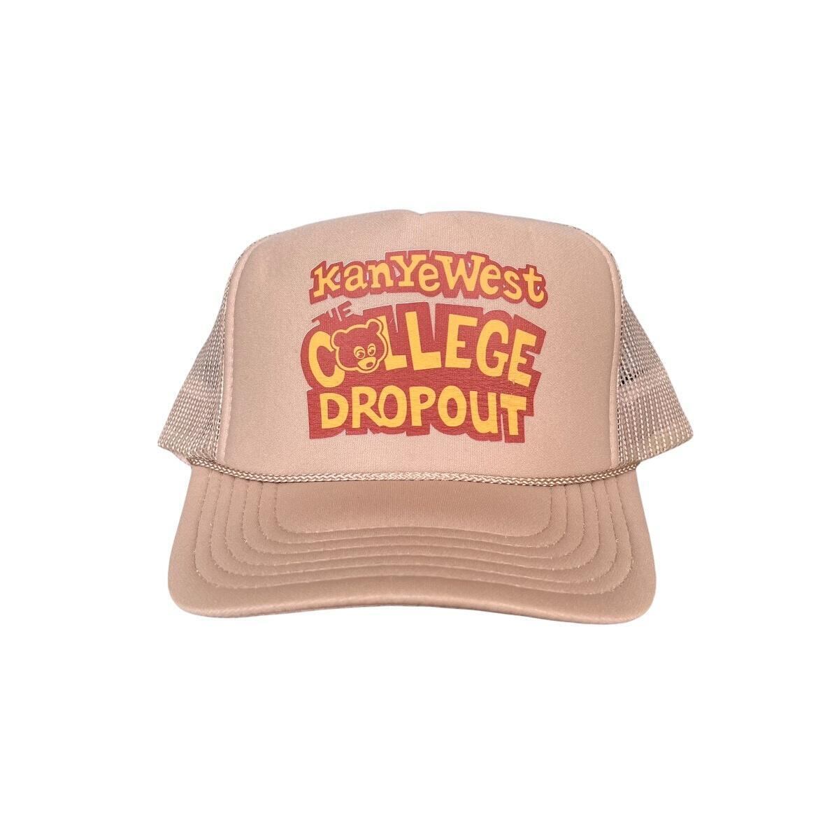 KANYE WEST COLLEGE DROPOUT TRUCKER HAT TAN | TKNY EST 2020