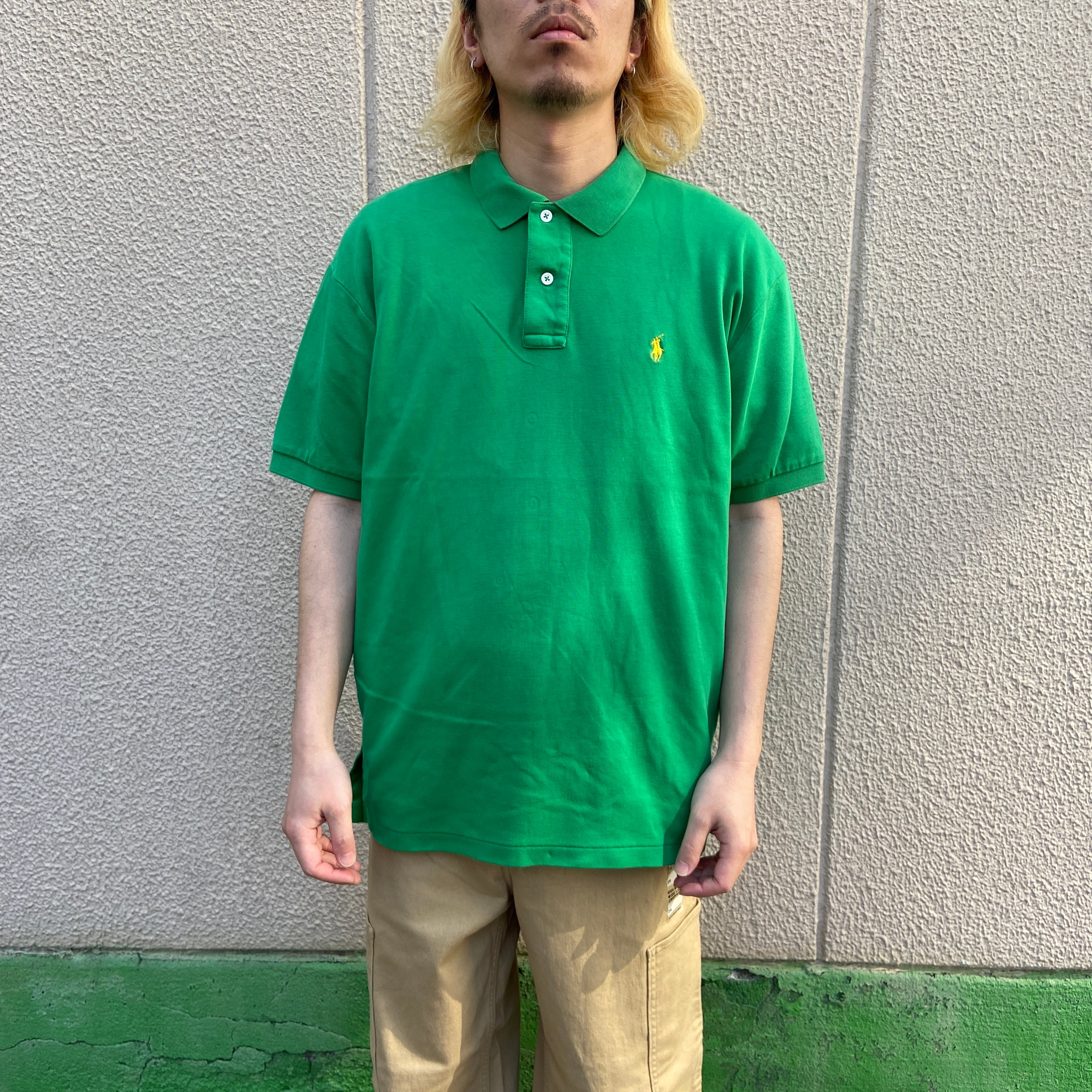 Ralph lauren ラルフローレン ワンポイントポロシャツ 緑 L 90s ...