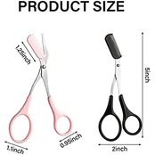 GRAYSPCE 眉毛トリマーはさみ、コーム付きプロフェッショナル眉毛コームはさみステンレス鋼精密眉毛はさみ眉毛トリミングツール小さな眉毛グルーミング美容ツール男性女性 (Black)