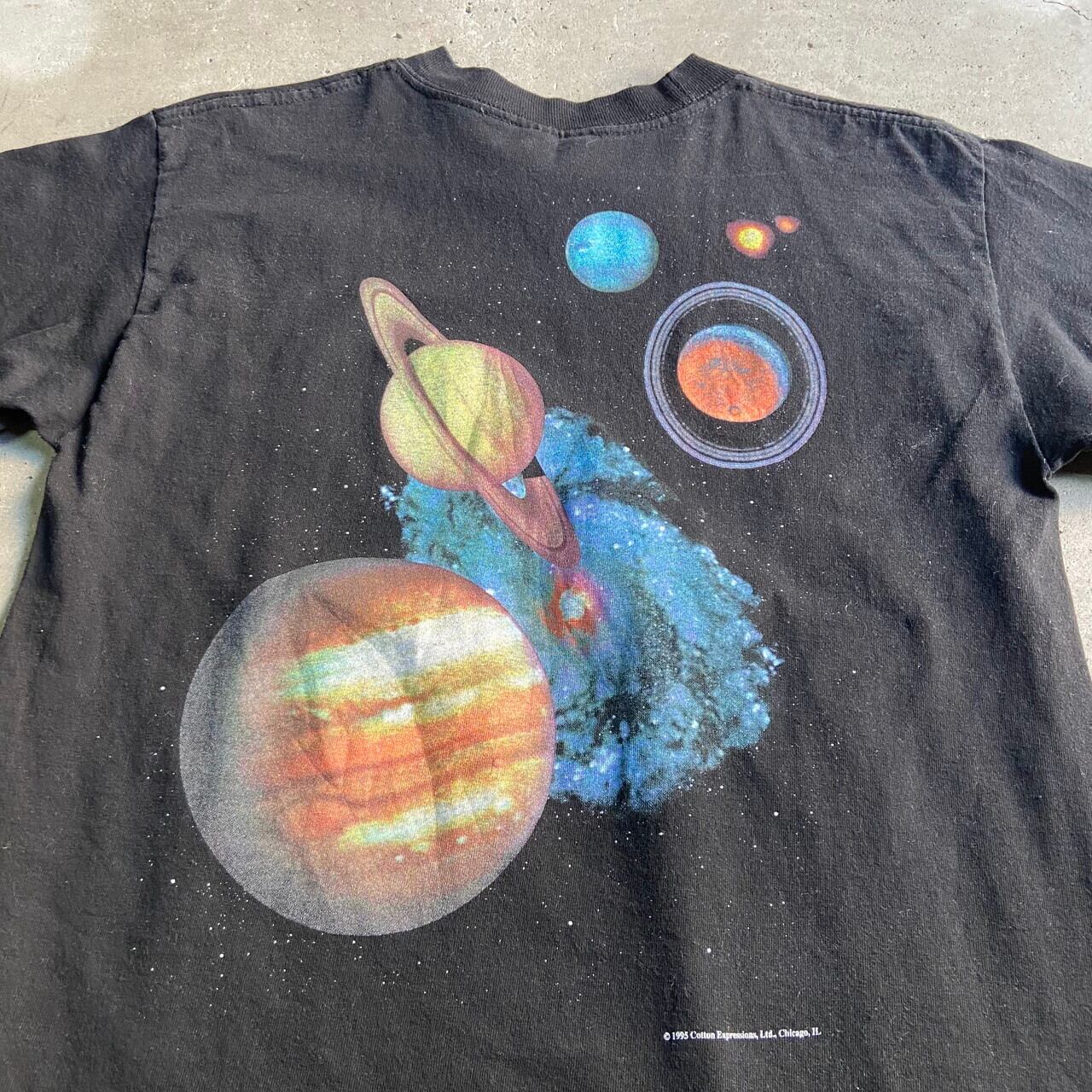 USA製 90年代 TシャツXL 黒 ブラック 宇宙 科学 シングルステッチ惑星 