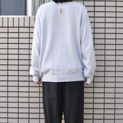 polar bear embroidery cotton cardigan ice gray