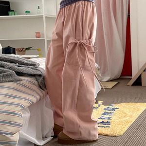 Exclusive type胡蝶結びカジュアルロングパンツ