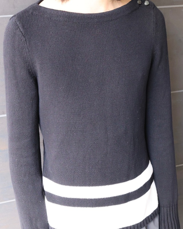 line design cotton knit
