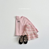 韓国子供服 / VIVID-I / 26Autumn / リボン スパン Tシャツ / キッズ服 / ジュニア服 / 秋服 *XS~JM*