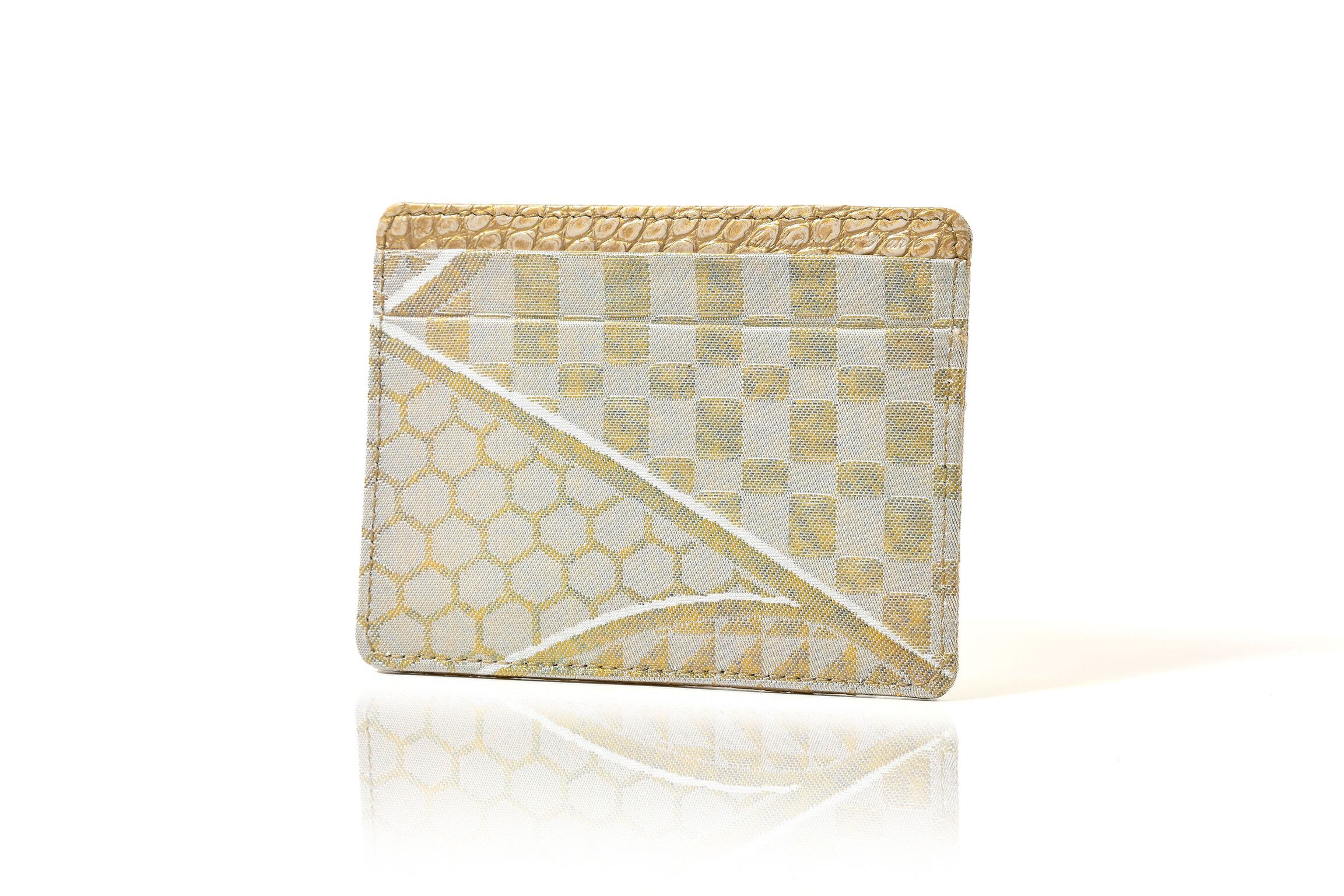 JRxSJ『艶やか』カードケースM/古代錦/"江戸小紋"/白-シャインゴールド/JPCG-KOD-M21-C11sh-13