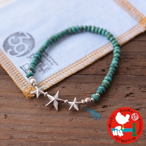 Sunku 39 [サンク] Star Beads Bracelet Turquoise Beads  [SK-139-TUQ] スタービーズブレスレット・ターコイズビーズ・ブレスレット・シルバー 925・MEN'S/LADY'S[2022SS] FREE-Turquoise
