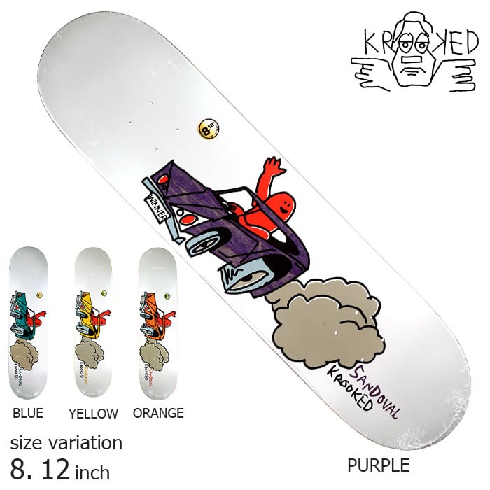 KROOKED SANDOVAL WINNER PURPLE BLUE YELLOW ORANGE 8.12 inch デッキ