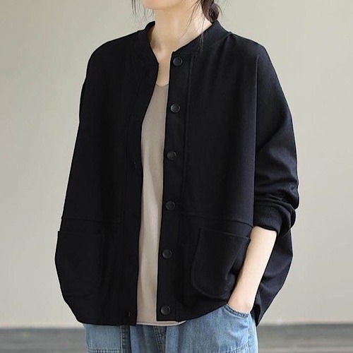 ジャケット アウター レディース 春秋 洋風 シンプル 無地 ジャケット レディー スルーズ ラージサイズ トップ トレンド シンプル 体型カバー 夏 大きいサイズ ゆったり フロントボタン