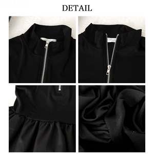 ワンピース ロング レディース 韓国 レトロ 春秋冬 大人 かわいい きれいめ おしゃれ Aライン ハーフジップ 異素材切り替え 上品 清楚 大人可愛い 大人女子
