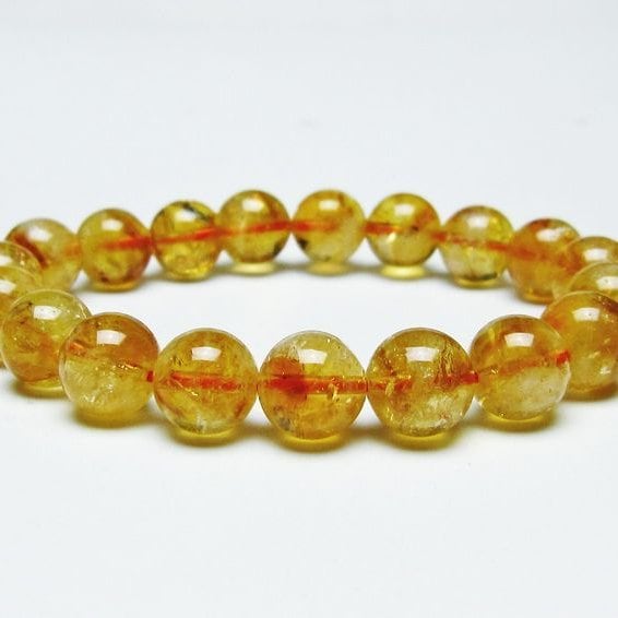シトリンクォーツ ブレスレット 虹入り 10mm シトリン ブレス 一点物 メール便可 [M便 1/10] 111-46112