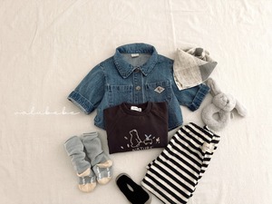 【valu bebe】ワッペンポイントシャツジャケット ミディアムブルー 70〜110cm