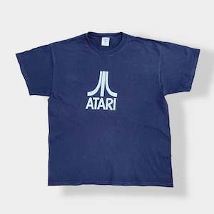 【DELTA】00s USA製 ATARI 企業系 企業ロゴ アタリ ビデオゲーム L プリント Tシャツ デルタ US古着