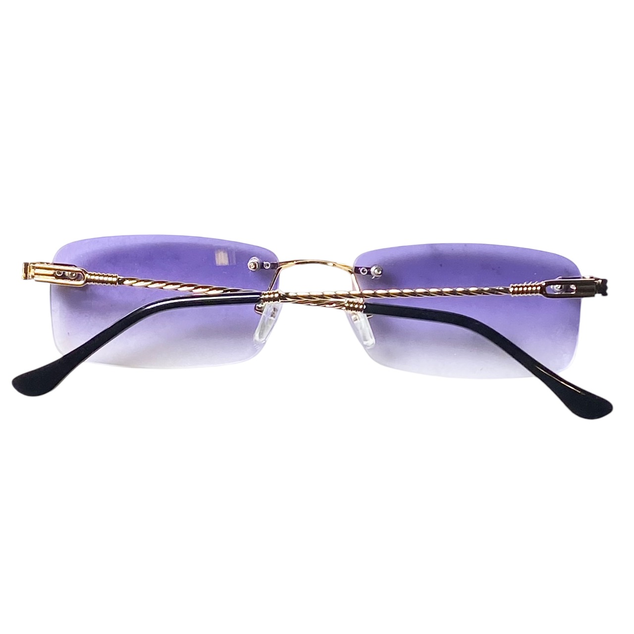 vintage HILTON gold color twist arm deadstock glasses (PURPLE)