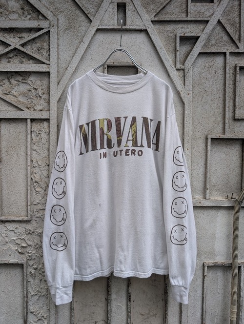 "NIRVANA" print L/S tops