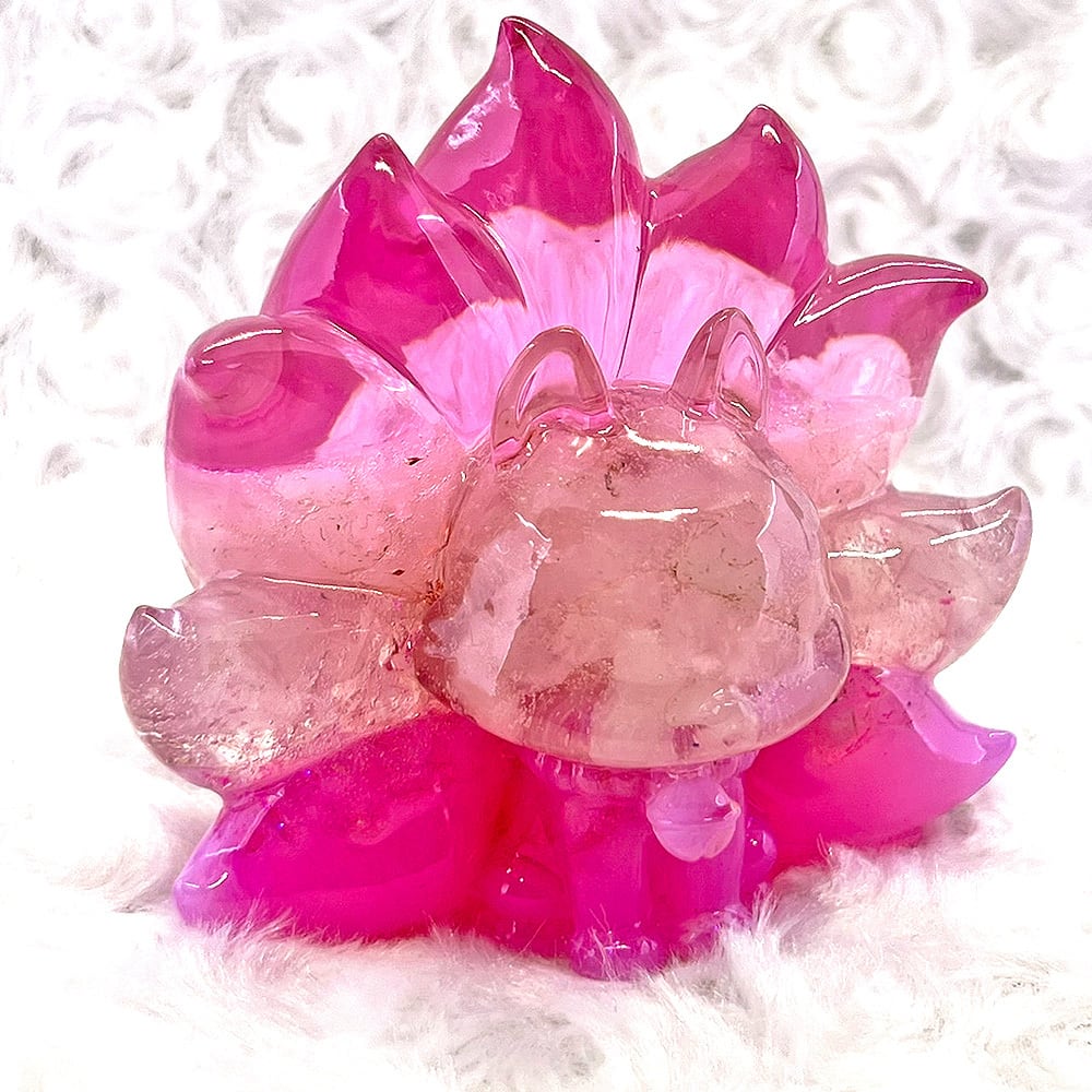 【1点もの】九尾の狐オルゴナイト ローズクォーツ