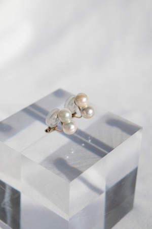 K10YG Akoya Twins Pearl Earrings 10金アコヤ双子パールイヤリング