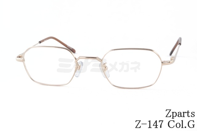 Zparts メガネ Z-147 Col.G スクエア ヘキサゴン メンズ レディース 眼鏡 おしゃれ ブランド ジーパーツ 鯖江 日本製 正規品