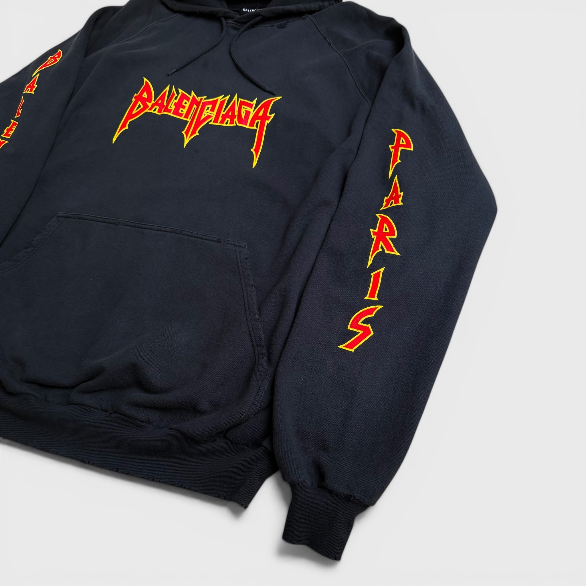 BALENCIAGA Metal Oversized Hoodie Cotton Black 2 | BRAND RESORT