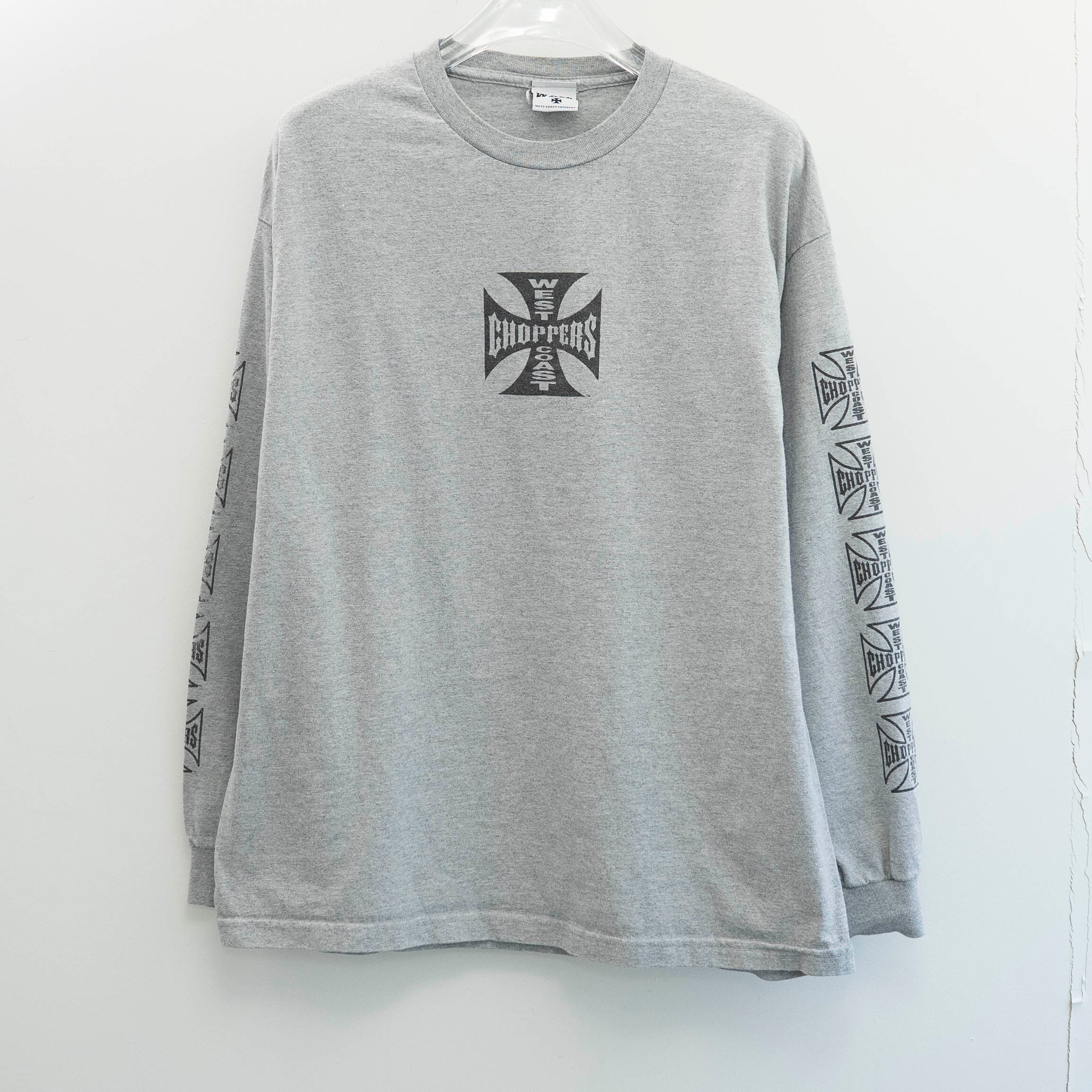 West Coast Choppers " Grey Black Logo L/S " Original Tag XL 【A2-170】