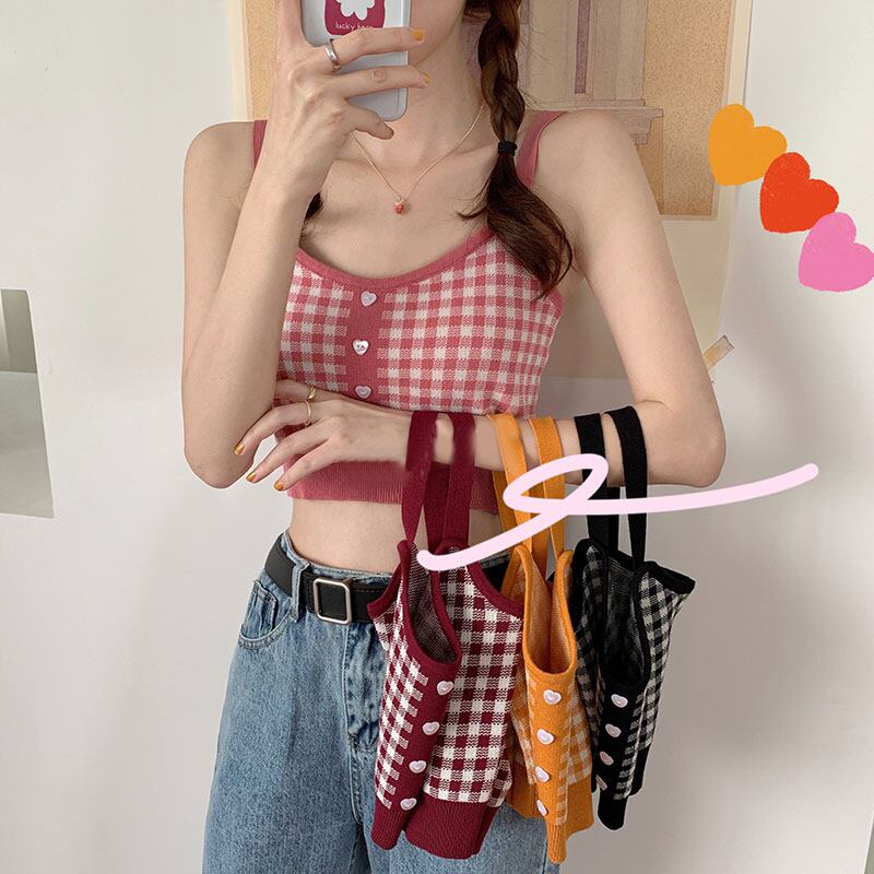 オータムウィンタースリムスタンダード格子柄ショートニットレディース レトロ 秋物 冬物 YY-ファッション71175641362